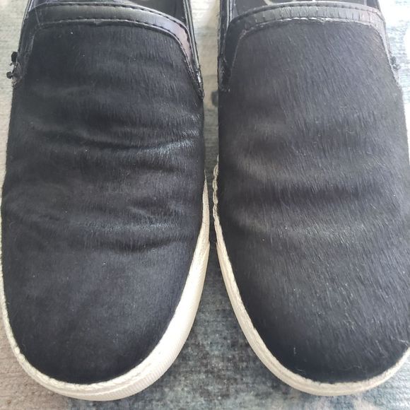 sam Edelman black calf hair loafer slip on size 7 - Picture 2 of 5